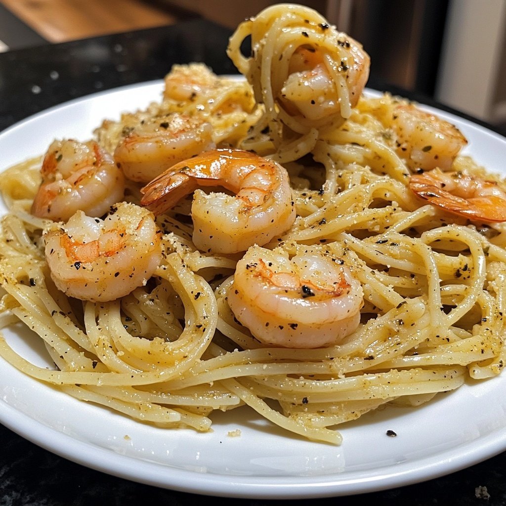 15-Minute Garlic Shrimp Pasta