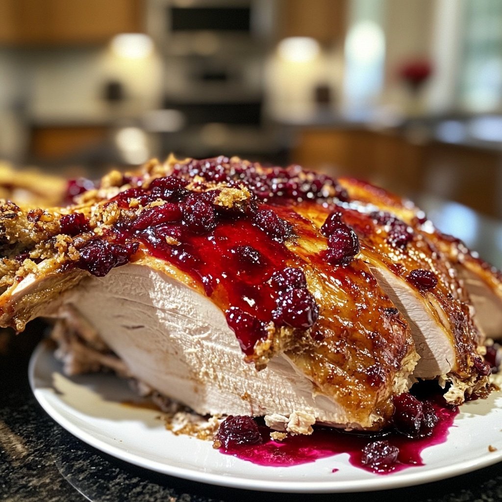 Roasted Turkey with Cranberry Glaze
